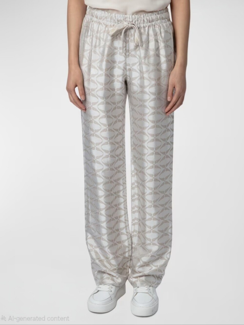 Zadig & Voltaire Pomy Wings Jacquard Wide Leg Pants Boho Luxury Streetwear. 0